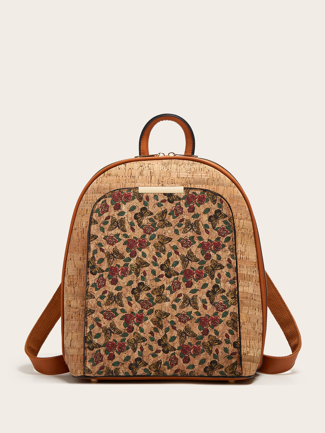 Wholesale Vintage Print Tree Large Capacity Kraft Paper Backpack